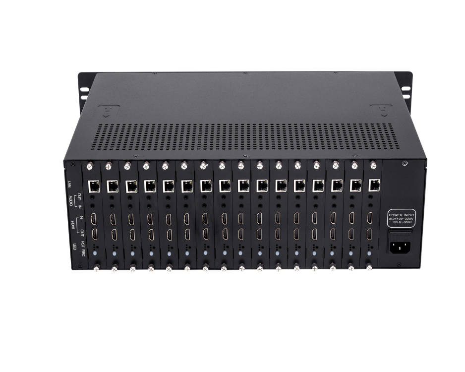 16 channels 3U Rack Mount High Density H265 RTMP SRT Encoder HDMI IPTV